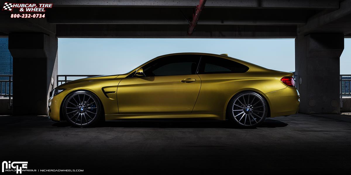 vehicle gallery/bmw m4 niche form m157 20x85  Charcoal wheels and rims
